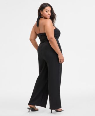 Trendy Plus Size Halter Jumpsuit, Exclusively at Macy's