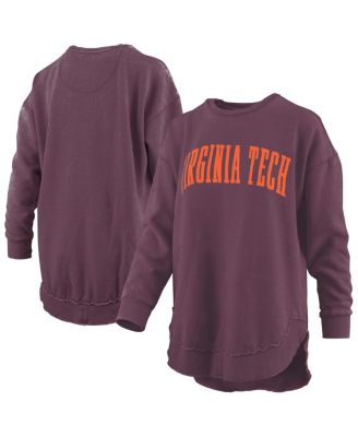 Women's Maroon Virginia Tech Hokies Melange Poncho Vintage Fleece Long Sleeve Pullover Sweatshirt