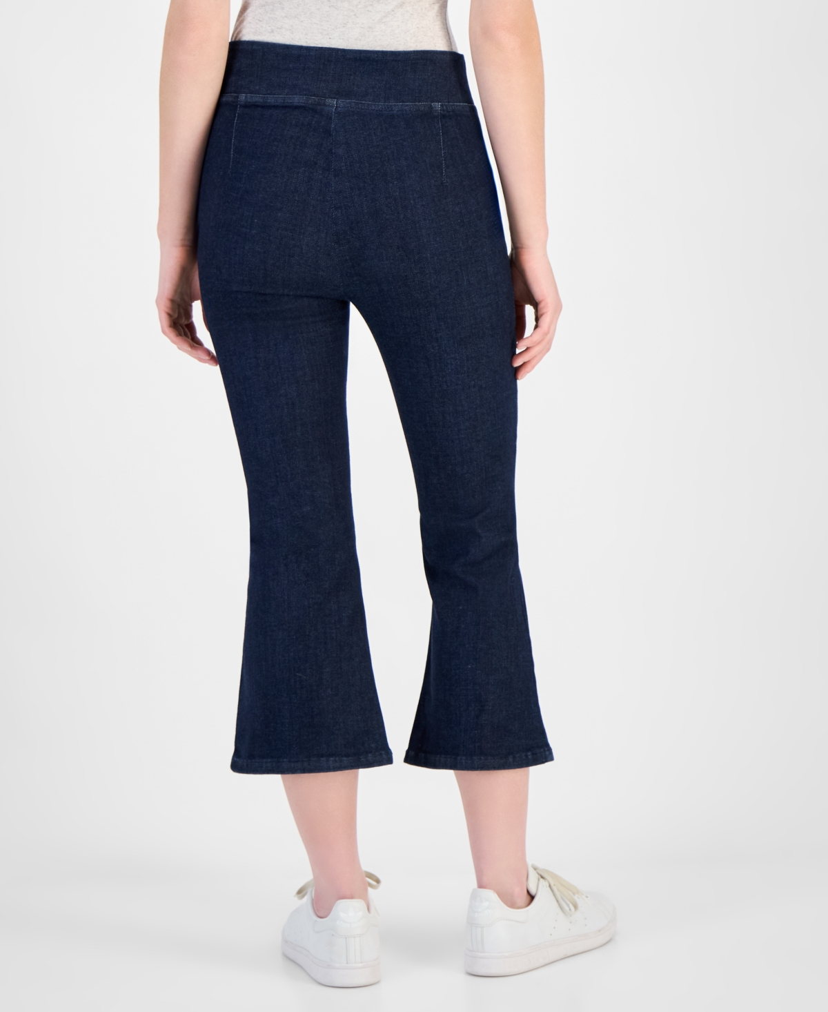 DKNY JEANS PETITE HIGH-RISE PULL-ON KICK-FLARE JEANS 