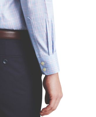 Men's Slim-Fit Non-Iron Prince of Wales Check Twill Dress Shirt