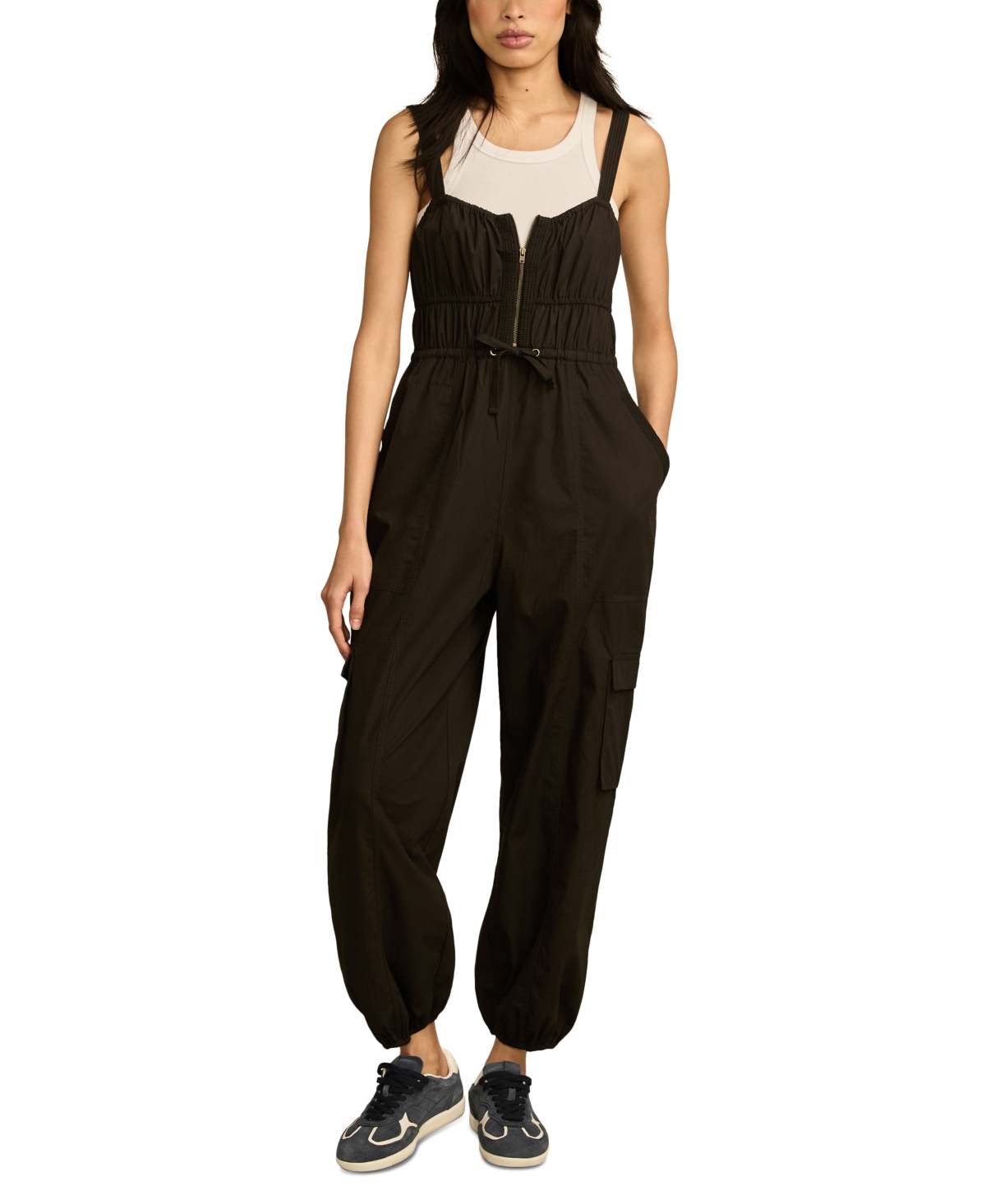 LUCKY BRAND WOMEN'S COTTON UTILITY SLEEVELESS JUMPSUIT 