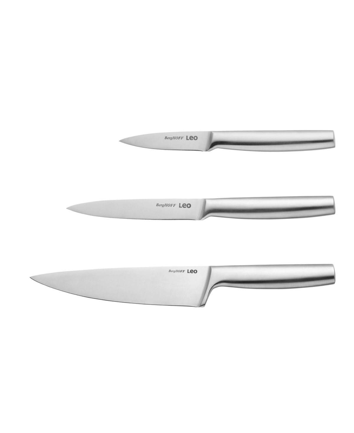 Berghoff Leo 3pc Legacy Silver Stainless Steel Starter Knife Set In Silver