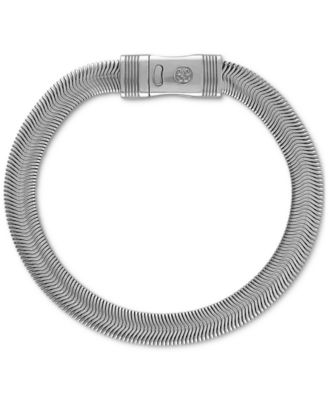 Esquire Men's Jewelry - Flat Snake Chain Bracelet in Stainless Steel
