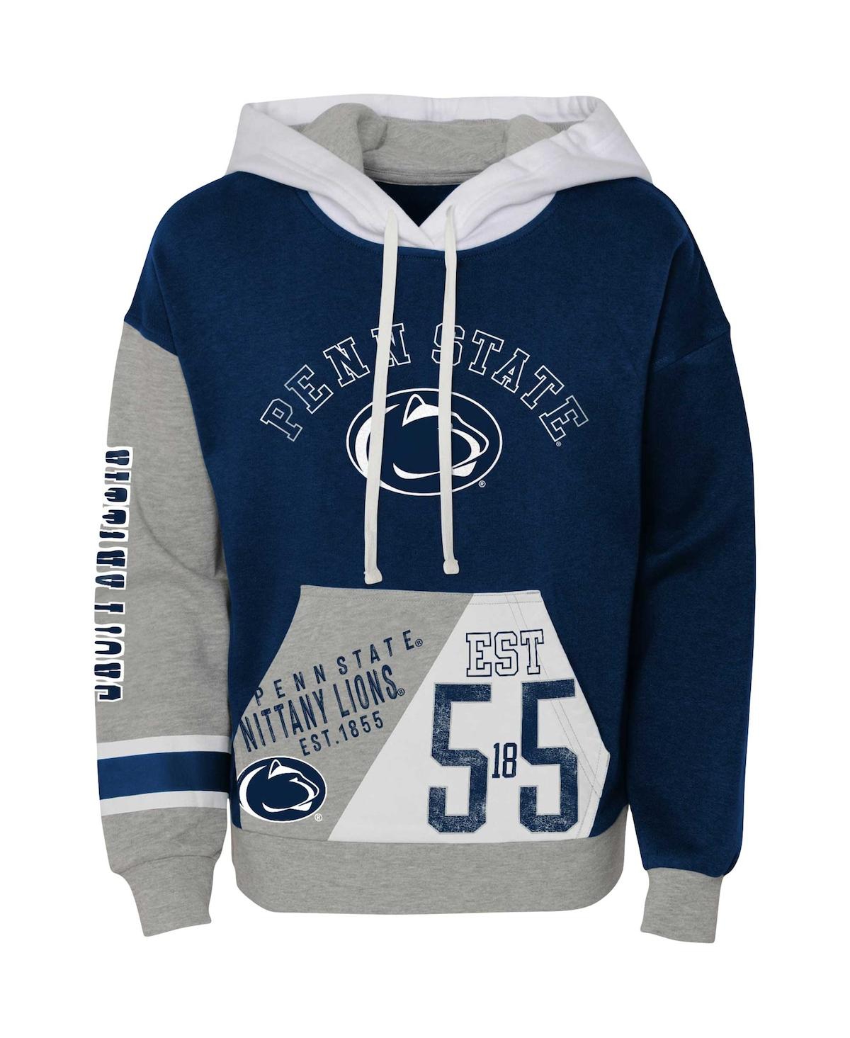 Outerstuff Big Girls Navy Penn State Nittany Lions True Fan Soft Fleece Pullover Hoodie In Navy