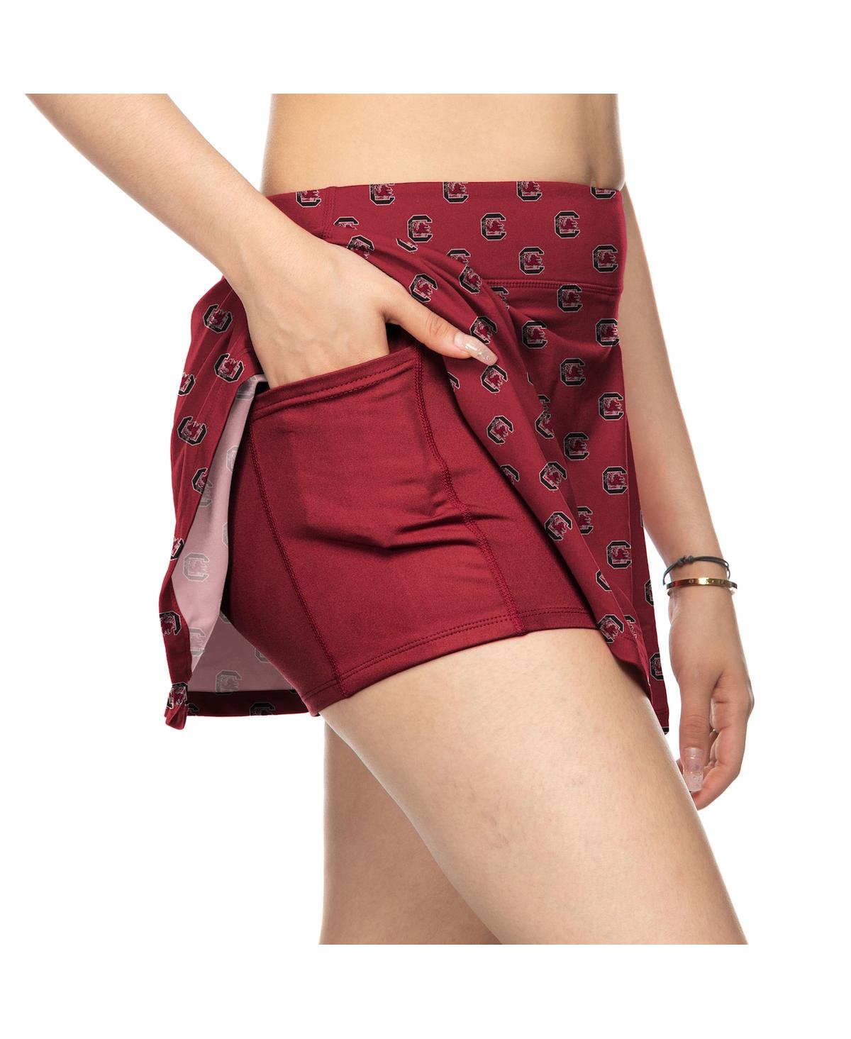 Zoozatz Women's Garnet South Carolina Gamecocks All-over Print Flowy Skort In Garnet