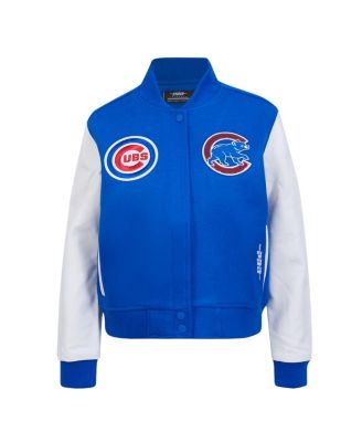 Women's Royal Chicago Cubs Game Day Classics Wool Full-Zip Varsity Jacket
