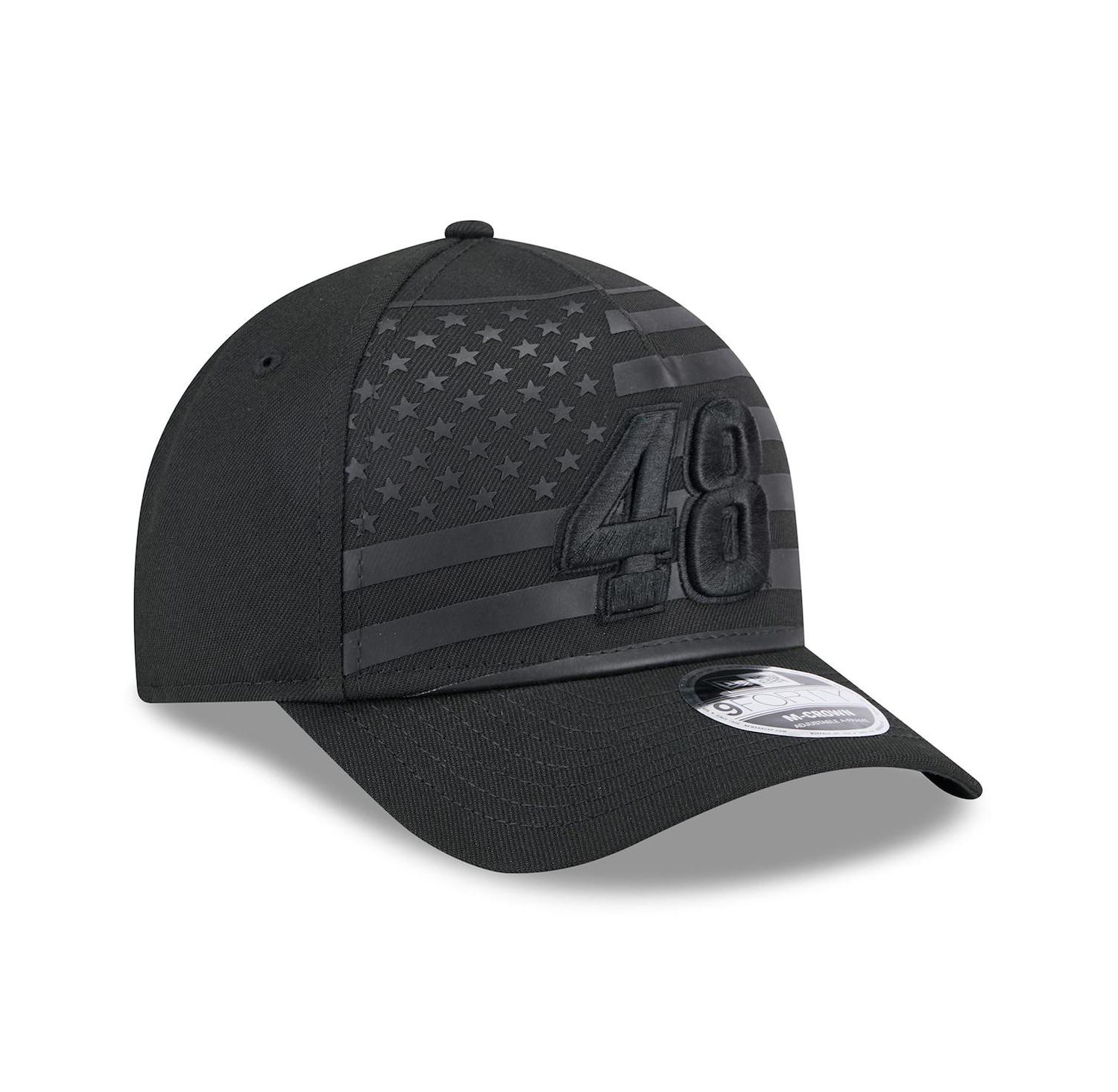 Men's Black Alex Bowman American Flag 9FORTY M-Crown A-Frame Adjustable Hat