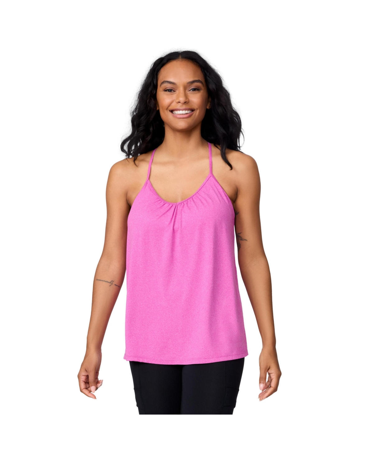 Women's Microtech Chill B Cool V-Neck Cami Top with Built-In Bra - Azalea