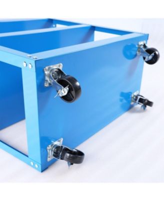 Tool Cart on Wheels, 3 Tier Rolling Mechanic Tool Cart, Heavy Duty Steel Utility Cart w/Lockable Wheels, 450 LBS Capacity Industrial Service Cart for Garage, Warehouse, Workshop (Bright Red)