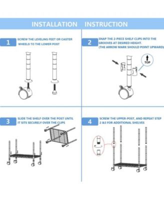 Simple Deluxe Heavy Duty 3-Shelf Shelving with Wheels, Adjustable Storage Units, Steel Organizer Wire Rack, 23" W x 13" D x 33" H, Black