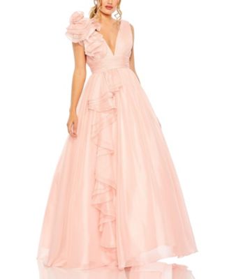 （US発）Mac Duggal オフショルダースパンコールガウン mac-duggal-67485-ruched-bodice