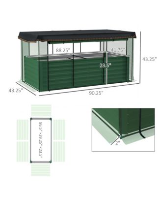 Galvanized Raised Garden Bed with Crop Cage & Shade Cloth,