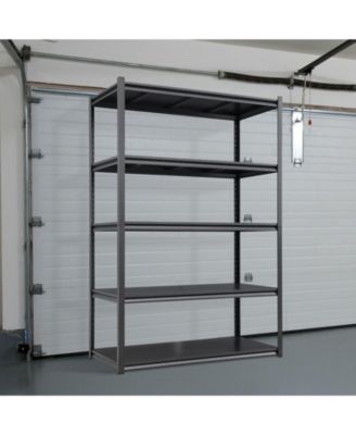 72"H  5 Tier Metal Shelves for Storage Garage Shelving 2000LBS Heavy Duty Storage Shelves Adjustable Garage Shelf Industrial Shelving Unit Storage Utility Rack,47.2"W23.6"D72"H,Black