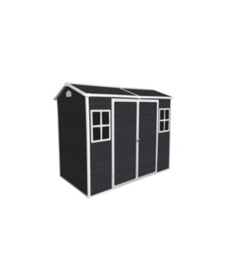 Streamdale 8x4ft Resin Garden Shed, Outdoor storage for tools, bikes, trash, Lockable door, Black