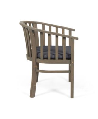 Streamdale Outdoor Wood Dining Chairs Cushions (2) Dark Grey