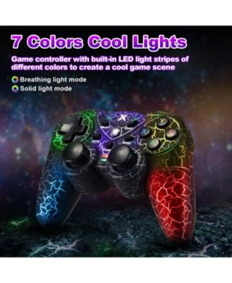 Wireless RGB Gaming Controller with Dual Vibration for Windows 7/8/10/11 – Adjustable Turbo & Ergonomic Design