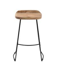 Industrial Barstool – Backless Mango Wood Seat with Metal Frame