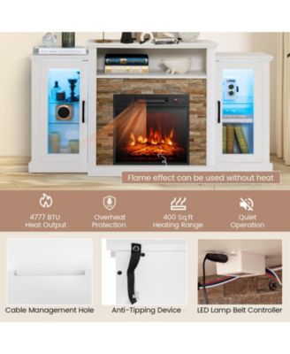 Fireplace TV Stand with 16-Color Led Lights for TVs up to 65 Inch