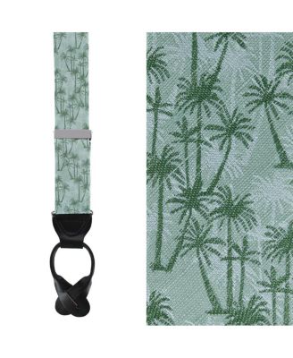 Men's Nohea Palm Tree Linen Blend Novelty Button End Suspenders
