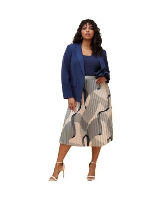 Women's Plus Size Pleated Midi Skirt