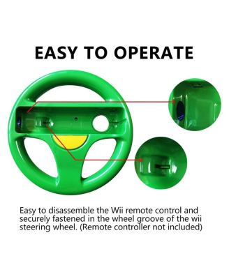 2 Pack Racing Steering Wheel for Wii and Wii U – Compatible with Mario Kart and Other Racing Games, Ergonomic Design for Comfortable Gameplay