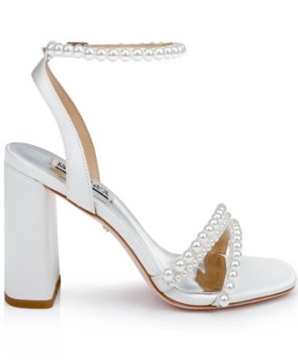 Women's Feisty Cultivated Pearl Detail Block Heel Evening Sandals