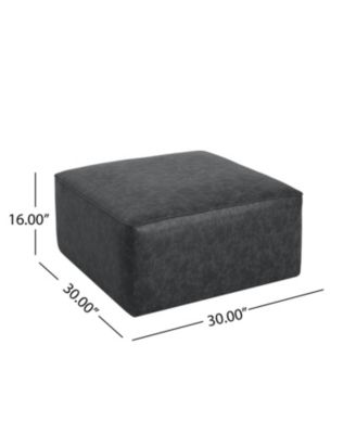 Streamdale Square PU Leather Ottoman,Black