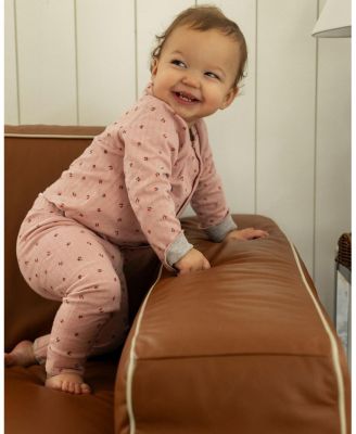 Baby Girls 2 Piece Reversible "Sweet Cherry" Pointelle Snap-Up Top and Pants Set