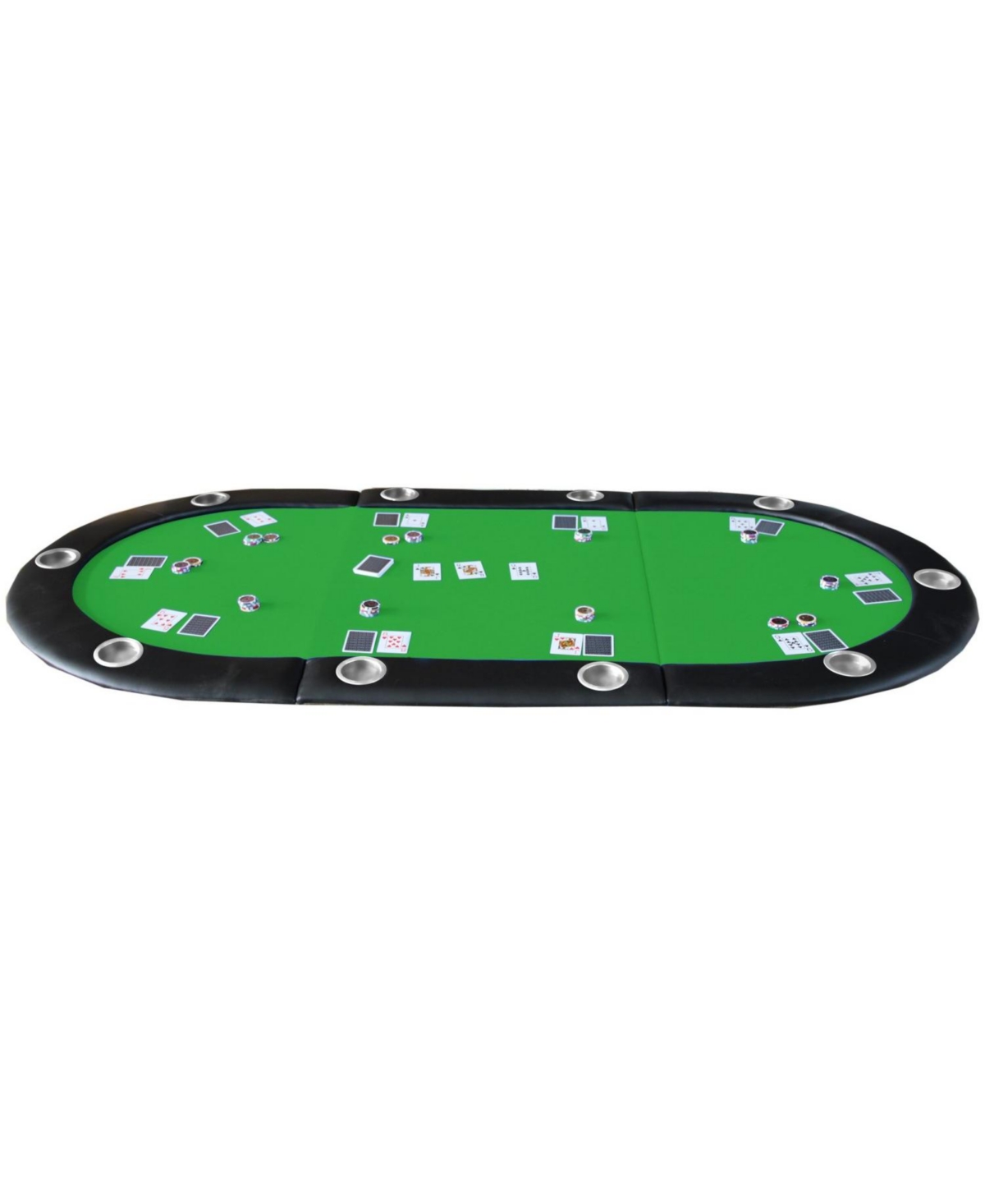 Streamdale Folding Poker Table Top for 10 Players Tri-Fold Texas Holdem Blackjack Casino Game Tabletop Green