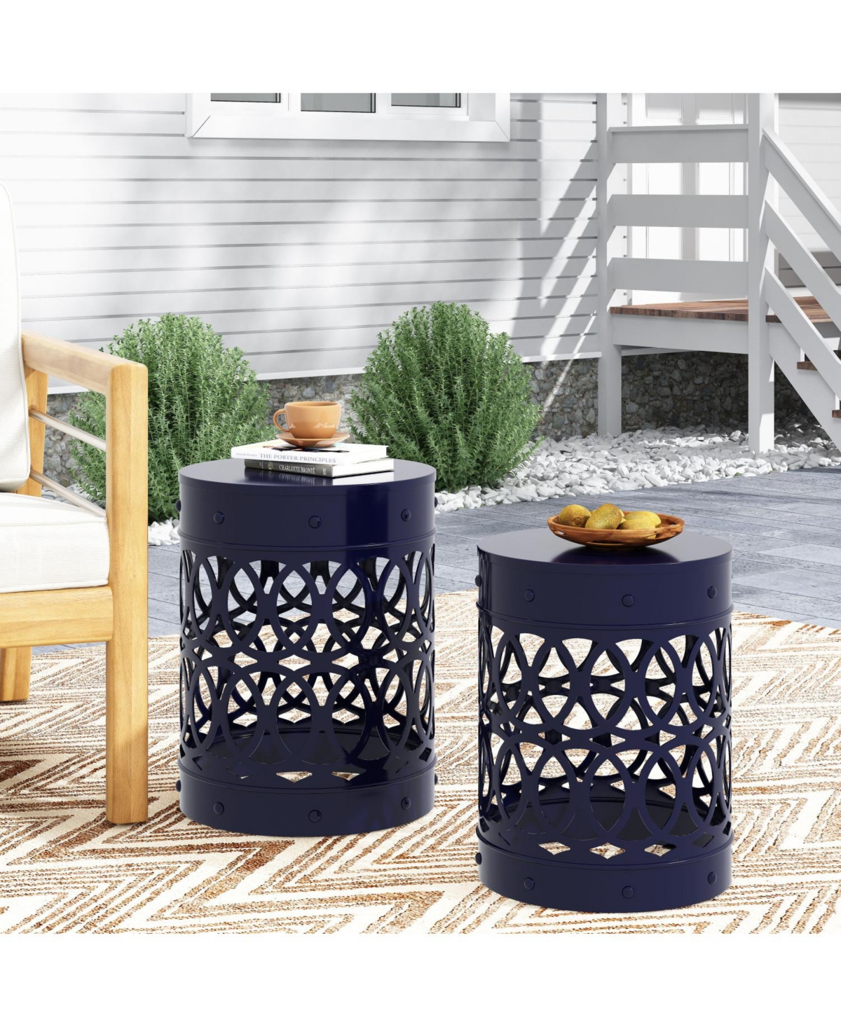 Streamdale Outdoor Metal S/2 end table