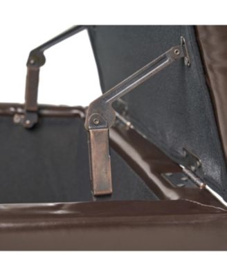 Streamdale Tufted Leather Storage Ottoman - Dual Opening Tray Top