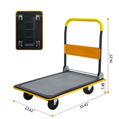 Platform Truck Hand Truck Large Size Foldable Dolly Cart for Moving Easy Storage and 360 Degree Swivel Wheels 660lbs Weight Capacity