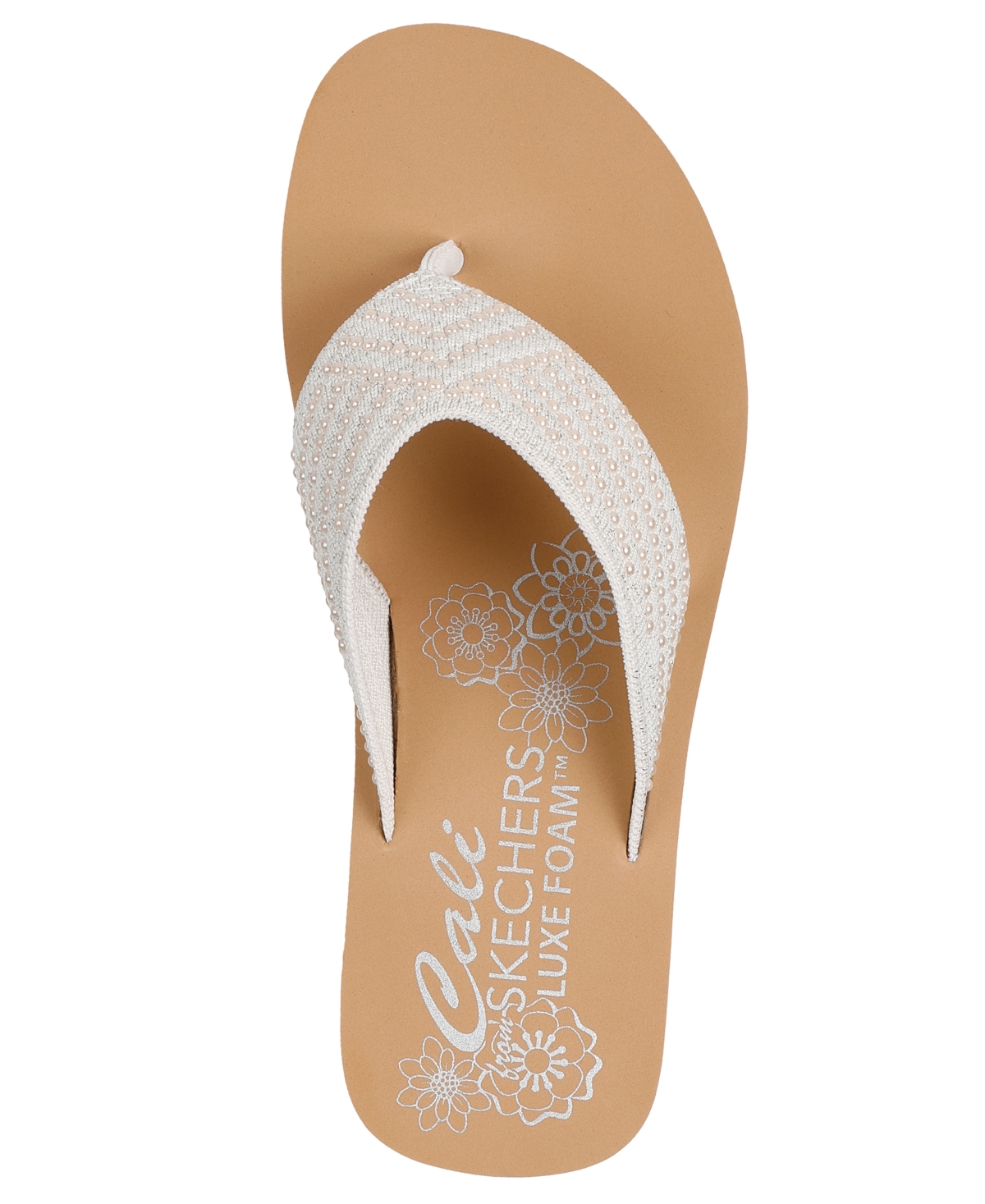 Skechers Women's Cali Summers Mid Flip-flop Thong Sandals From Finish Line In Off White