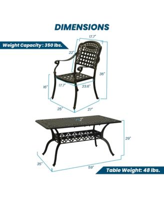 7-Piece Outdoor Patio Furniture Set Dinning Chair with Foldable Table