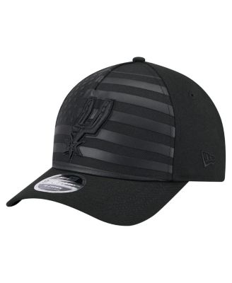 New Era - Men's Black San Antonio Spurs Game Day Flag A-Frame 9FORTY Adjustable Hat
