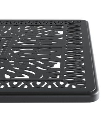 Streamdale 7-pc Cast Aluminum Dining Set, 6 Swivel Chairs, Rectangular Table, Black Frame