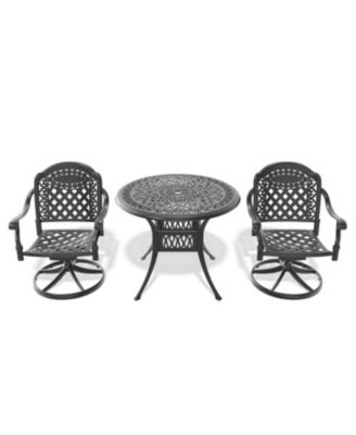 Streamdale 3-pc Cast Aluminum Dining Set, 2 Swivel Chairs & 35" Round Table