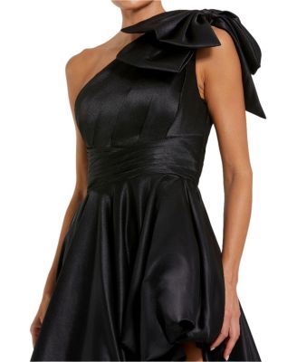 Women's Satin One Shoulder Bow Gown