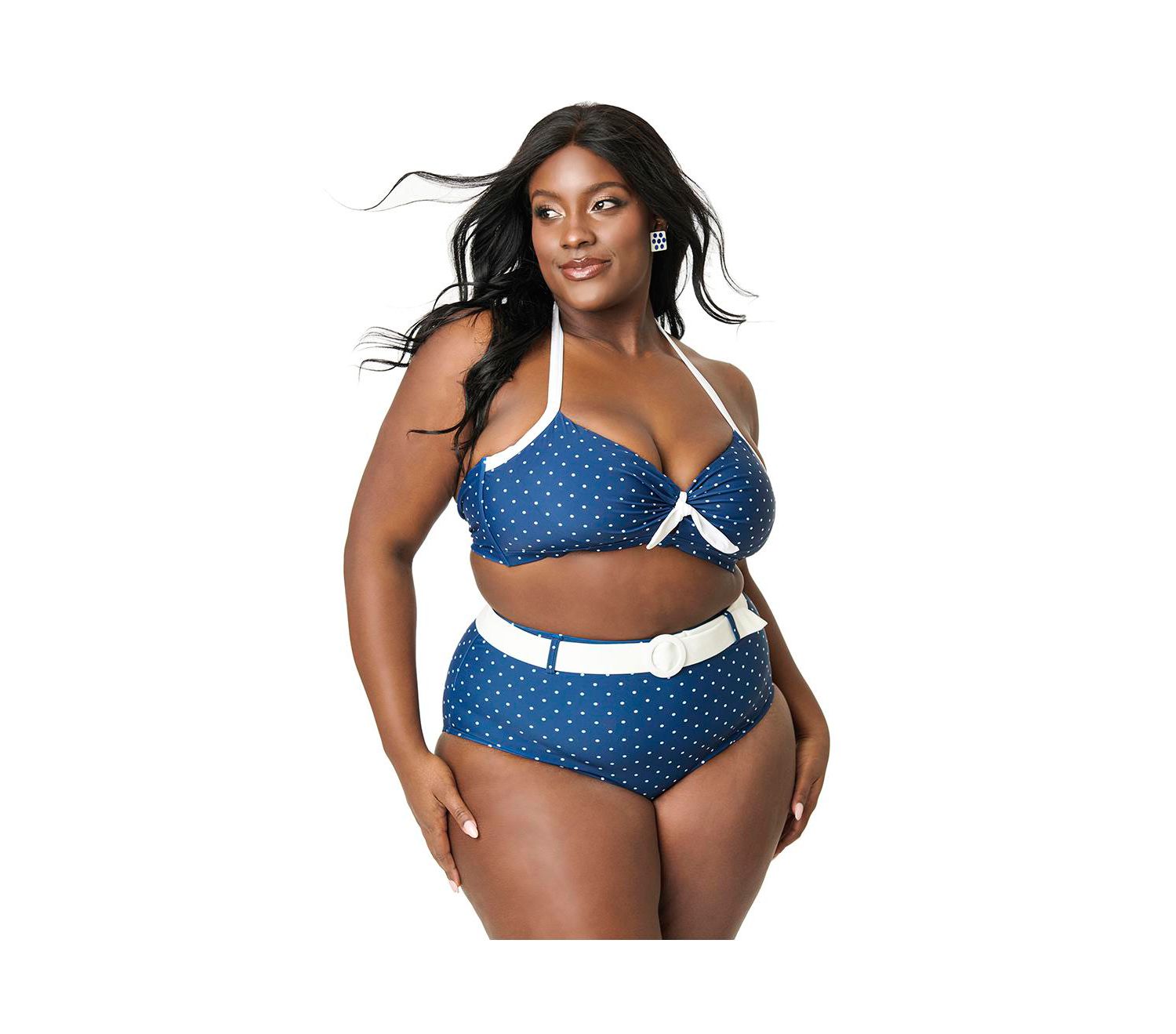 Plus Size Bow Halter Swim Top