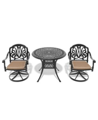 Streamdale 3-pc Cast Aluminum Dining Set, 2 Swivel Chairs & 35" Round Table