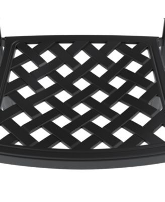 Streamdale 7-Piece Cast Aluminum Dining Set, 2 Swivel, 4 Chairs, Rectangular Table, Black Frame