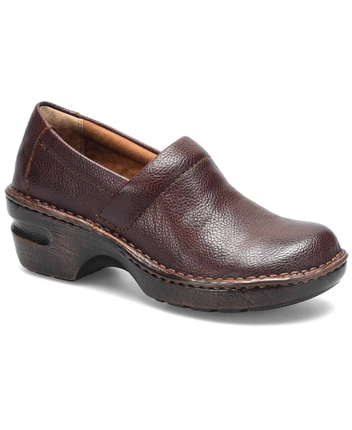 Women's Born Peggy Clog Slip-On Flats - Dark Brown french roast