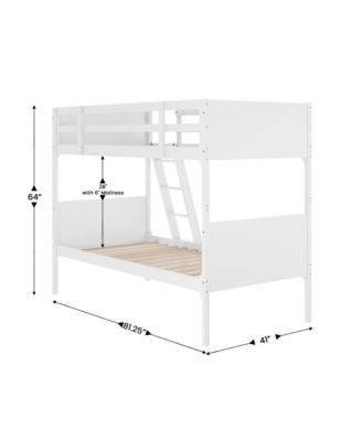 Samuel Kids Bunk Bed With Convertible, Solid Wood Slatted Frame And Easy-To-Climb Ladder With No Box Spring Required