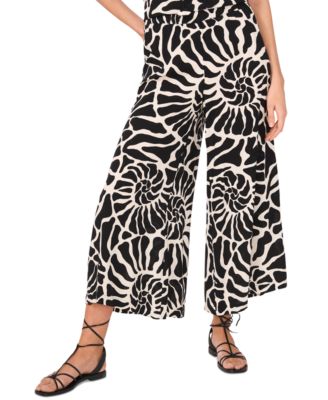 Vince Camuto - Women's Printed Pull-On Wide-Leg Pants