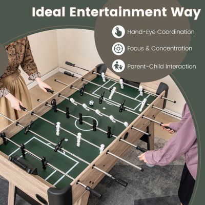 Full Size Foosball Table Game Set with Large Playfield Smooth Rod Control and Adjustable Legs