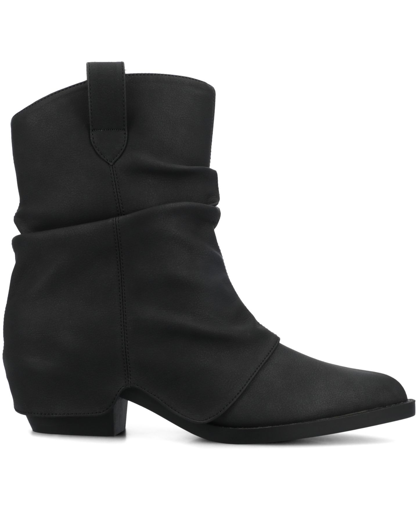 Женские ботинки Journee Collection Wynette Slouchy Fold Over Booties, цвет: Винтажный чёрный — фото 2