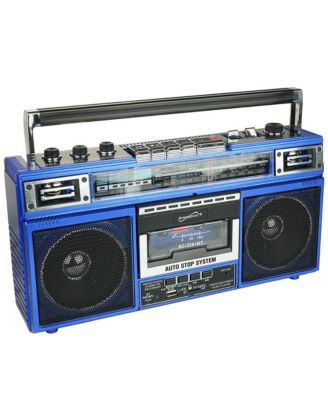Retro 4-Band Radio and Cassette Player with Bluetooth
