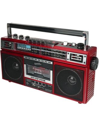 Retro 4-Band Radio and Cassette Player with Bluetooth