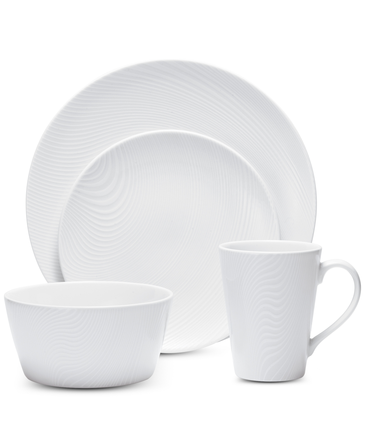 Colorscapes White-on-White Dune 4-Pc. Coupe Place Setting - White