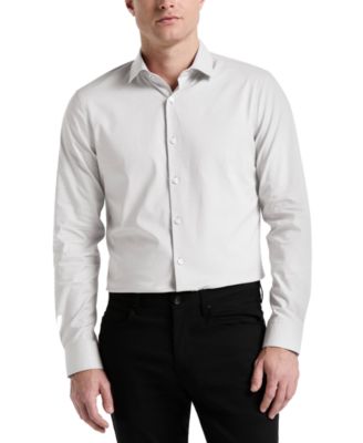 Men's Slim-Fit Long-Sleeve Button-Front Dobby Cotton Shirt